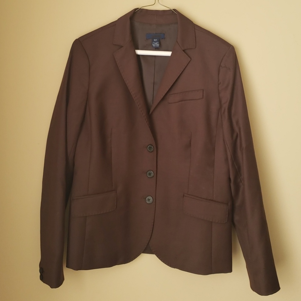 J Crew wool blazer, brown, sz 10T